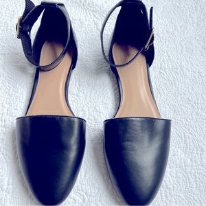 GAP Black Leather d’Orsay Shoes with Ankle Strap - Size 7